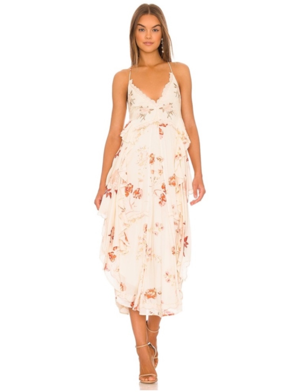 NEW Revolve Free People Audrey Dress Copper Rose Combo Small - Picture 3 of 17